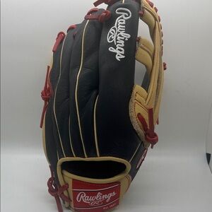 Rawlings Black and Tan Glove with Red Details SPL120BH REG